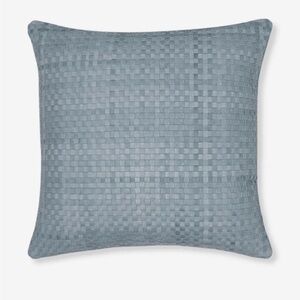Lulu and Georgia Leather Blue Woven Accent Pillow
